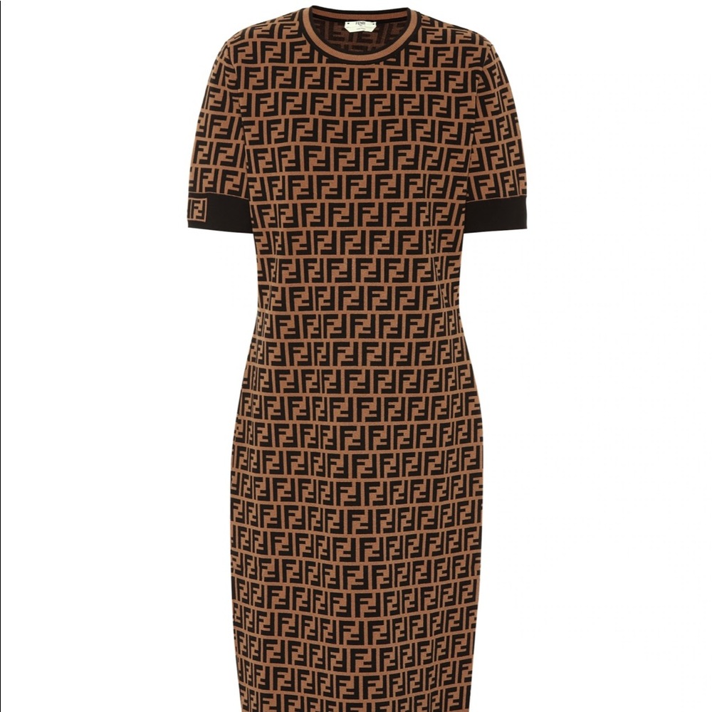 BRAND NEW FENDI STRETCH KNIT MIDI DRESS TAGS STILL ON DRESS SIZE IT44/US8